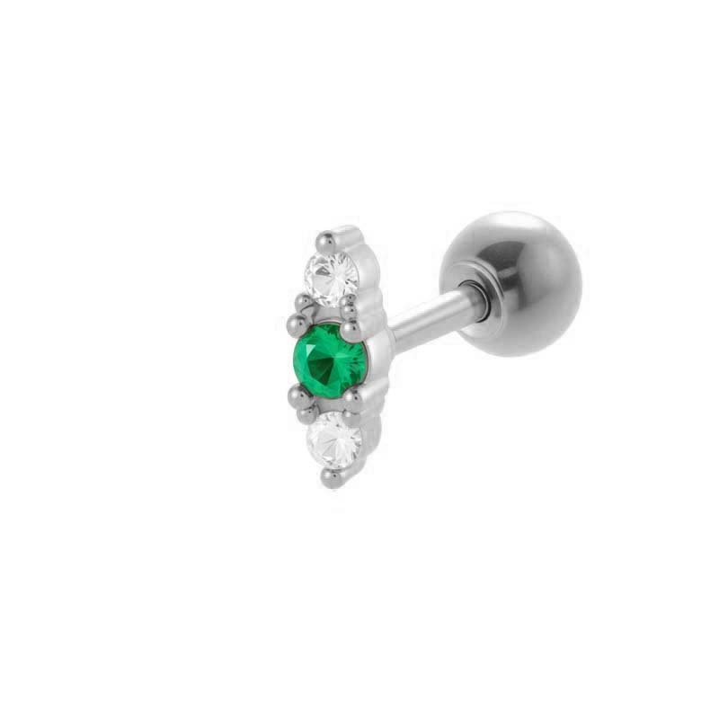 Boucles D'Oreilles Piercing Pour Femme, 1 Pièce, Motif Fleur, Cuivre, Or, Zircone 