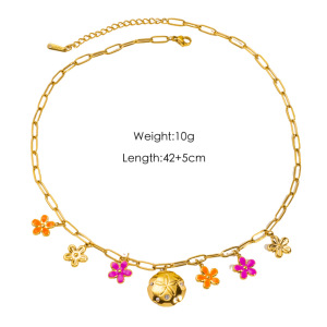Colliers Élégants Avec Pendentif En Forme De Fleur En Acier Inoxydable Couleur Or Pour Femme h5 