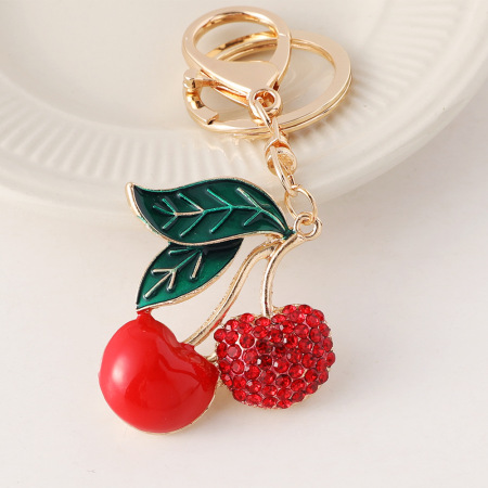Porte-Clés Simple Series Sweet Fruit En Alliage Et Strass