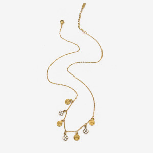 Collier Pendentif Croix En Acier Inoxydable Étanche Couleur Or (1 Pièce) h5 
