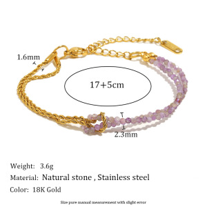 Bracelet Femme En Acier Inoxydable Avec Perles Tendance h5 
