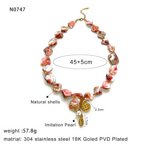 Collier Étanche En Acier Inoxydable Et Coquillage (1 Pièce) h5 
