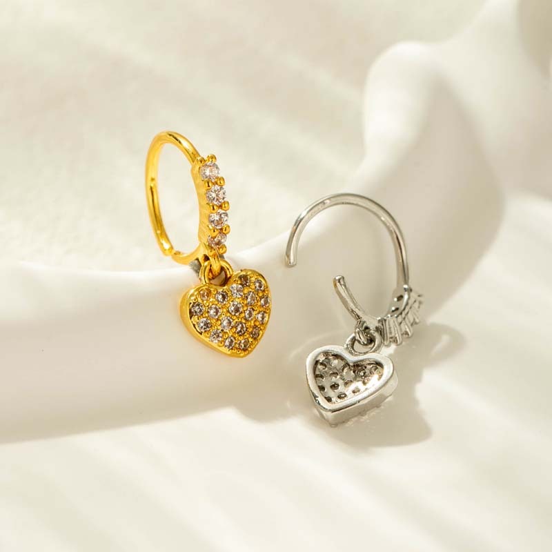 1 Pièce De Piercing De Nez En Zircon Couleur Cuivre Doré Image3