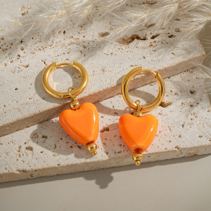 1 Paire De Boucles D'Oreilles Pendantes En Forme De Cœur h5 Image3