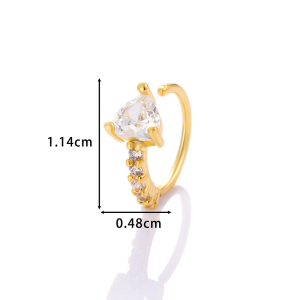 1 Pièce De Piercing De Nez En Zircon Couleur Cuivre Doré h5 Image2