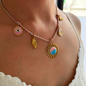 Collier Pendentif Tournesol En Acier Inoxydable Étanche Couleur Or h5 Image2