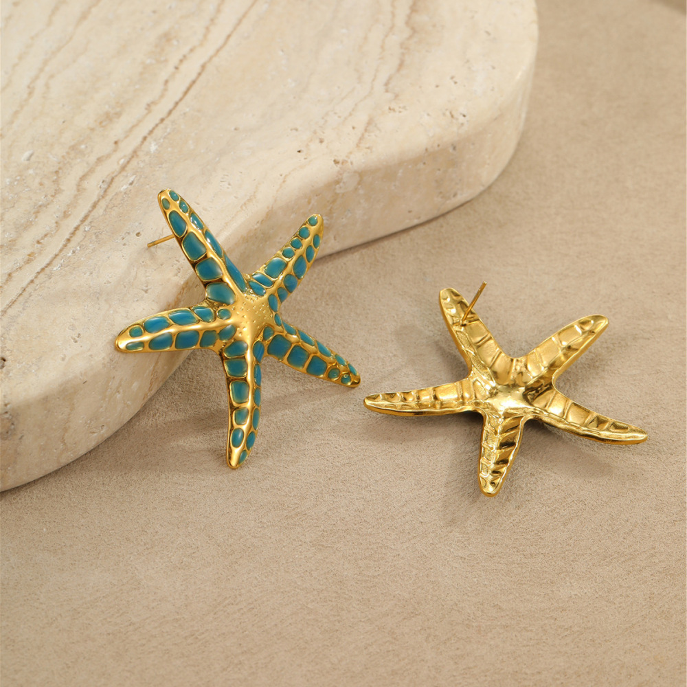 Boucles D'Oreilles Puces Pour Femme, Style Géométrique Romantique, En Acier Inoxydable, Couleur Or, Étanches. Image3