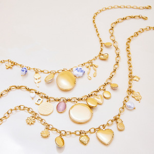 Album Photo Sophistiqué En Forme De Cœur, 1 Pièce, En Acier Inoxydable Étanche, Couleur Or, Collier Pendentif Pour Femme h5 Image6