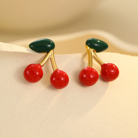 Boucles d'oreilles puces pour femme, modèle Sweet Plant, en acier inoxydable étanche, couleur or (1 paire) 2