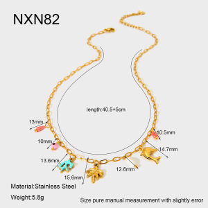 Collier Pendentif Doré Étanche En Acier Inoxydable (1 Pièce) h5