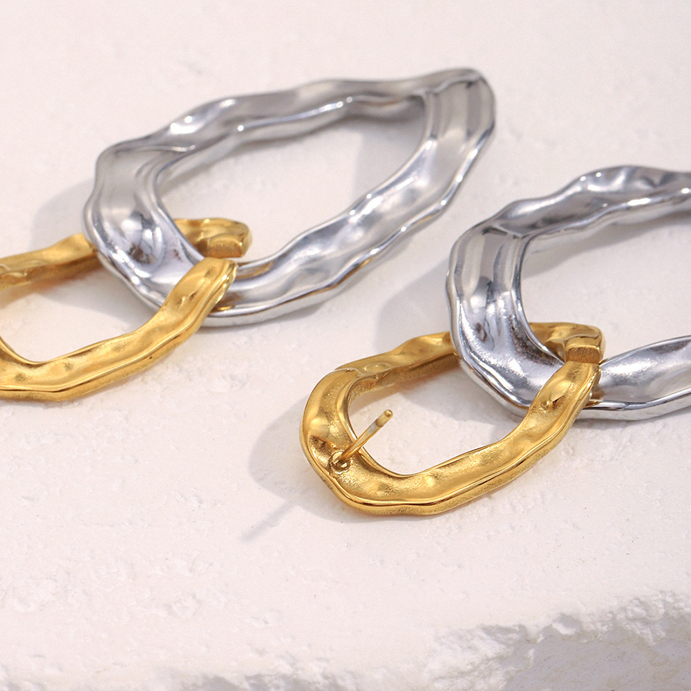 1 Paire De Boucles D'Oreilles Pendantes Ovales Modernes Pour Femmes Image3