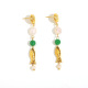 Boucles d'oreilles pompon poisson perle - or
