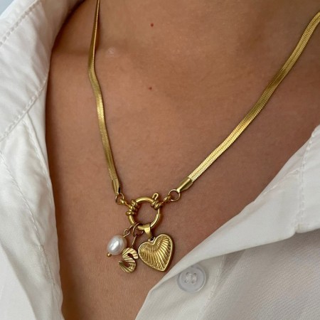 Collier pendentif 24 lettres en acier inoxydable étanche couleur or