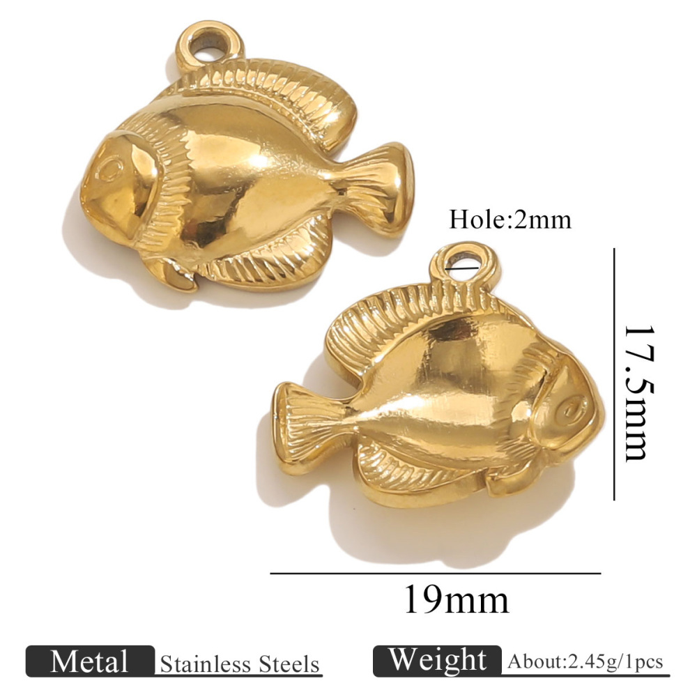Pendentif Femme Étanche En Acier Inoxydable, Motif Poisson, À Faire Soi-Même (1 Pièce) 