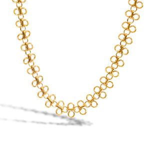 1 Paire De Colliers À Chaîne En Acier Inoxydable Doré Pour Femme, , Motif Trèfle h5 
