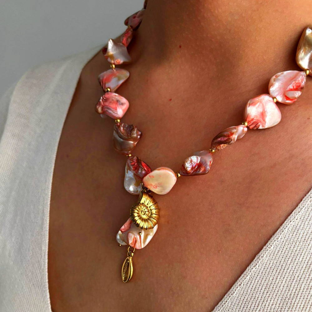 Collier Étanche En Acier Inoxydable Et Coquillage (1 Pièce) Image2
