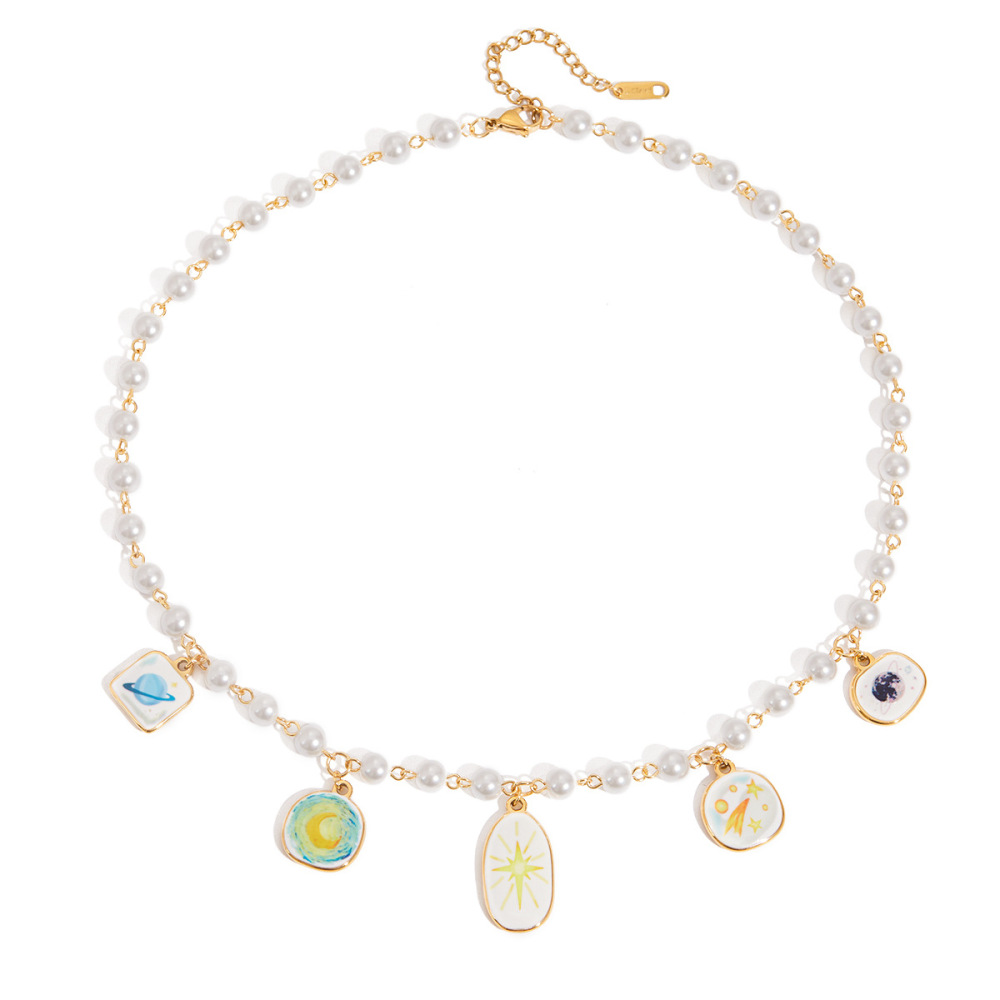 Collier Pendentif Femme En Acier Inoxydable Doré, Motif Étoile Romantique Et Élégante (1 Pièce) 