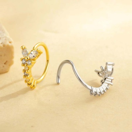1 Pièce De Piercing De Nez En Zircon Couleur Cuivre Doré 2