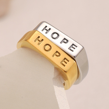 Bague chevalière pour femme, couleur or, avec lettre (1 pièce)