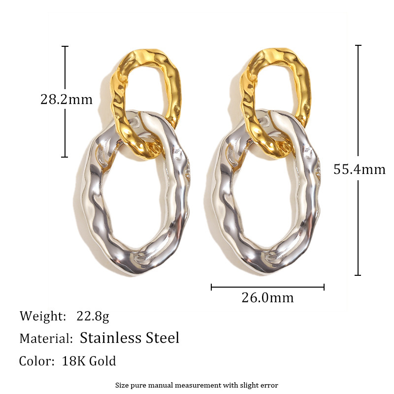 1 Paire De Boucles D'Oreilles Pendantes Ovales Modernes Pour Femmes Image4