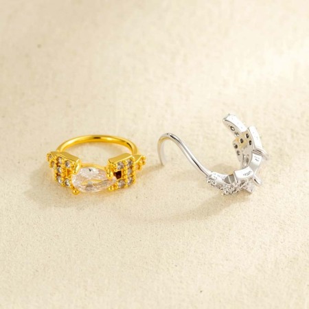 1 pièce de piercing de nez en zircon couleur cuivre doré 2