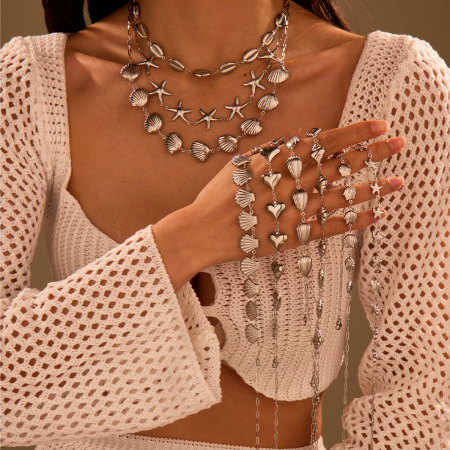 1 paire de colliers à pendentif tortue de vacances en acier inoxydable pour femme, série romantique