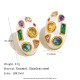 Boucles d'oreilles ovales en zirconium coloré blanc en forme de goutte d'huile - or 