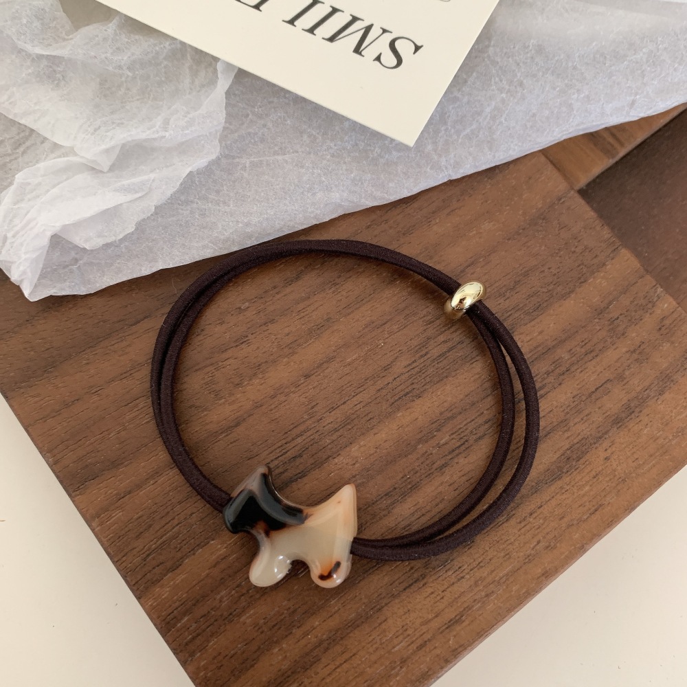 1 Paire D'Élastiques À Cheveux En Acétate Pour Femme, Motif Chien Mignon 