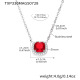 TXP330-Collier Acier Zircon Rouge 40+5cm