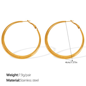 1 Paire De Boucles D'Oreilles Créoles Basiques h5