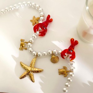 Collier De Perles De Homard Émaillé 1 Pièce h5 Image4