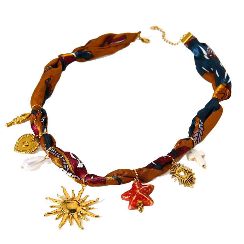 Collier Élégant Et Luxueux Avec Pendentif En Forme De Cœur Et De Soleil Pour Femme, 1 Pièce Image2