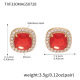 TXF330-Boucles d'oreilles en zircon rouge doré Image6