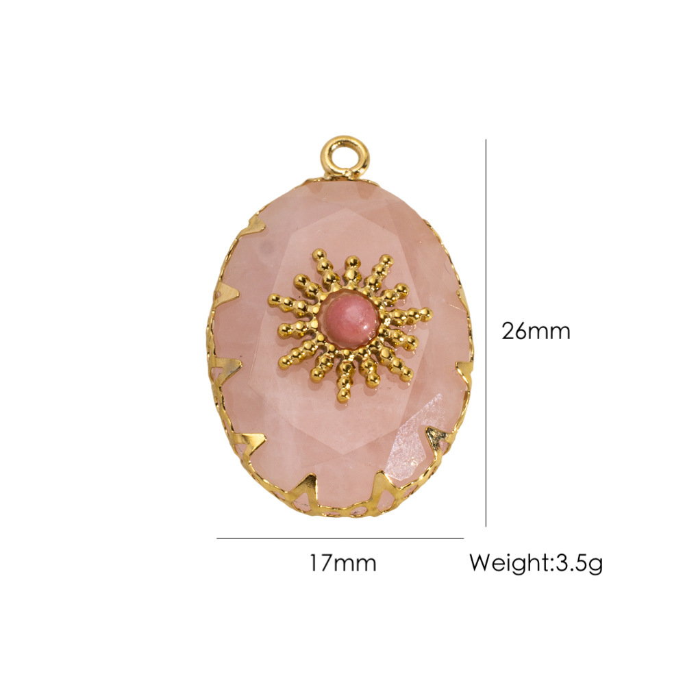 Pendentif Romantique Élégant En Forme Irrégulière En Pierres Naturelles Pour Femme, 1 Pièce
