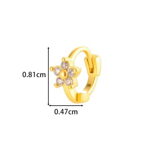 Boucle D'Oreille Piercing Papillon En Cuivre Doré Et Zircon h5 Image2