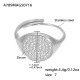 Bague ronde en acier A789 avec zircone 5A - Taille 7/N°7 Image7