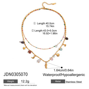 Collier À Plusieurs Rangs Pour Femme, Motif Hippocampe, En Acier Inoxydable, Couleur Or, Étanche (1 Pièce) h5 Image3