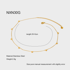 Collier Pour Femme En Acier Inoxydable Imperméable En Forme De Cœur Tridimensionnel, À Monter Soi-Même h5 