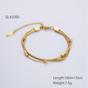 Bracelet Chaîne Pour Femme, 1 Pièce, Série Classique, Couleur Unie, En Acier Inoxydable, Étanche, Doré, À Faire Soi-Même h5 