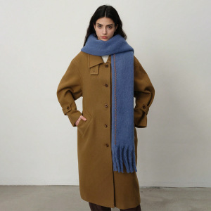 1 Écharpe D'Hiver Simple En Polyester De Couleur Unie Pour Femme h5 Image2
