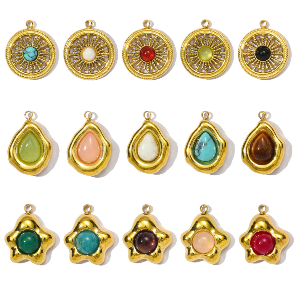 Pendentif Simple En Pierres Naturelles Pour Femme, 1 Pièce Image5
