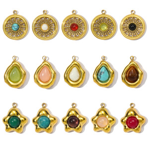 Pendentif Simple En Pierres Naturelles Pour Femme, 1 Pièce h5 Image5
