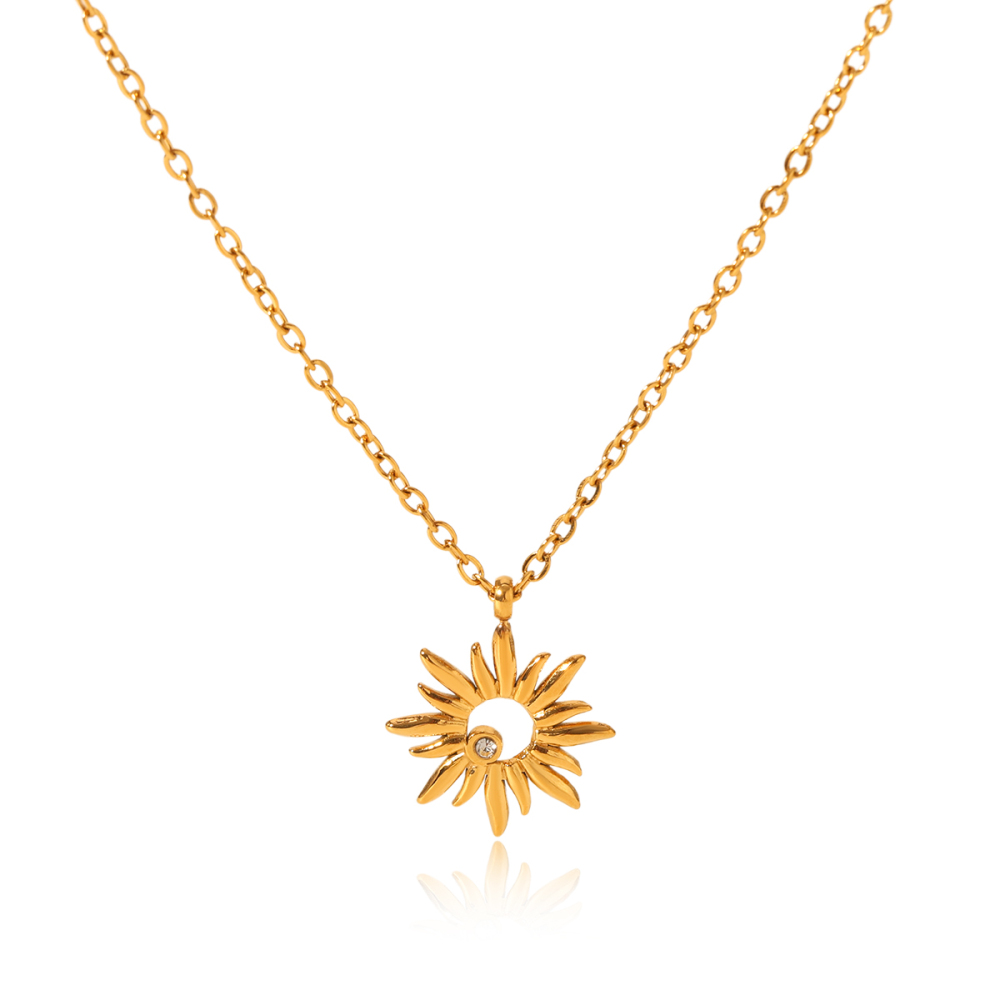 Ensemble De 1 Collier Pour Femme Simple Series Daily Flower En Acier Inoxydable Étanche 