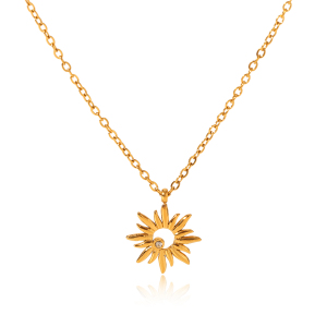 Ensemble De 1 Collier Pour Femme Simple Series Daily Flower En Acier Inoxydable Étanche h5 
