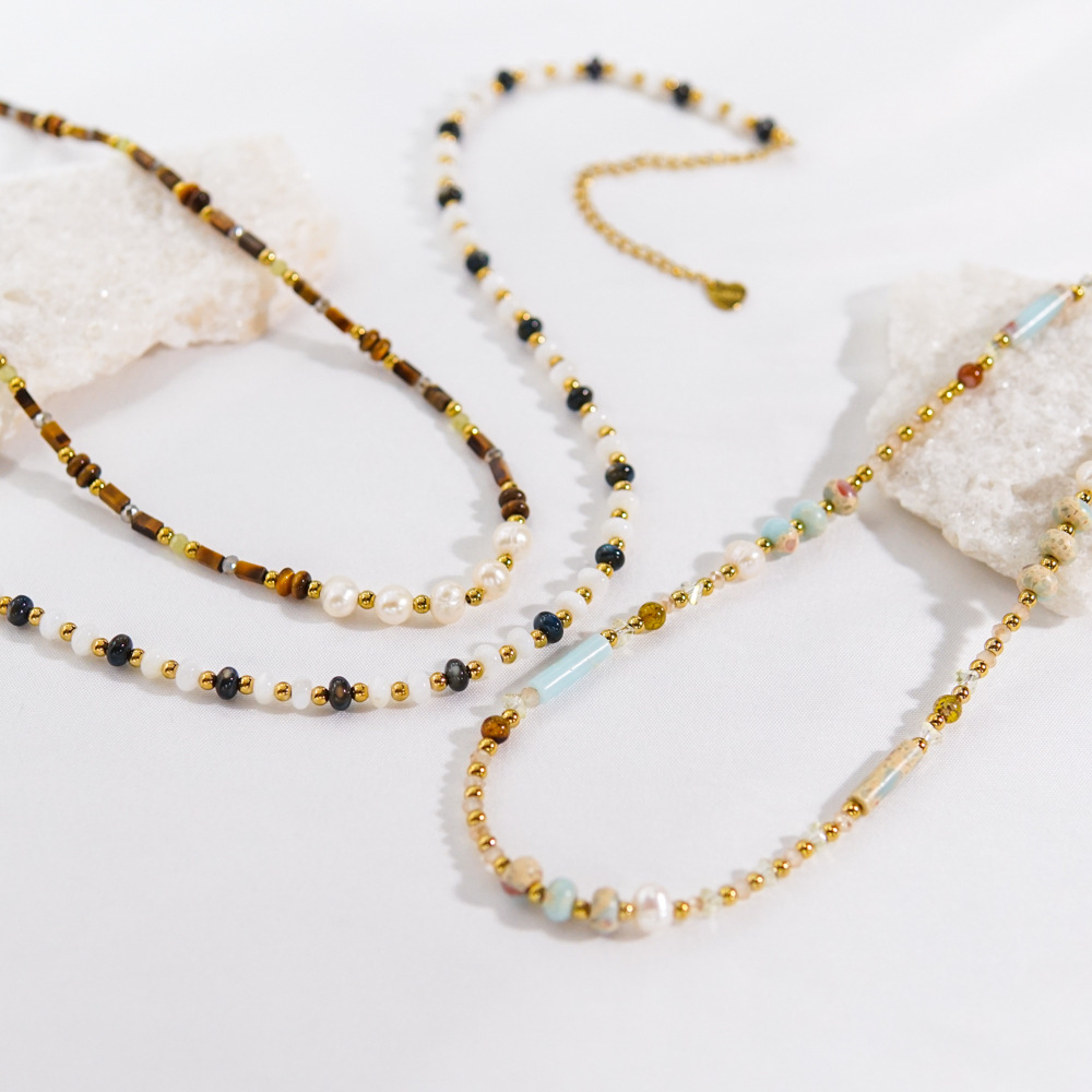 Colliers De Perles Élégants Et Imperméables En Acier Inoxydable Pour Femmes Image4