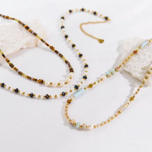 Colliers De Perles Élégants Et Imperméables En Acier Inoxydable Pour Femmes h5 Image4