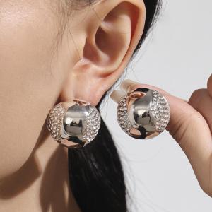 Ensemble De Bijoux Pour Femmes En Acier Inoxydable Doré, Orné D'Un Zircon Et D'Un Demi-Cercle (1 Pièce). h5 Image6