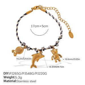 Ensemble De Collier Pendentif Diy En Acier Inoxydable Étanche Couleur Or h5 