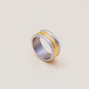 Bague Minimaliste Annulaire En Acier Inoxydable Étanche, Couleur Argent Et Or (1 Pièce) h5 Image6