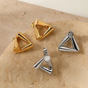 Boucles D'Oreilles Puces Pour Femmes, En Acier Inoxydable, Imperméables, En Forme De Triangle Simple h5 Image2